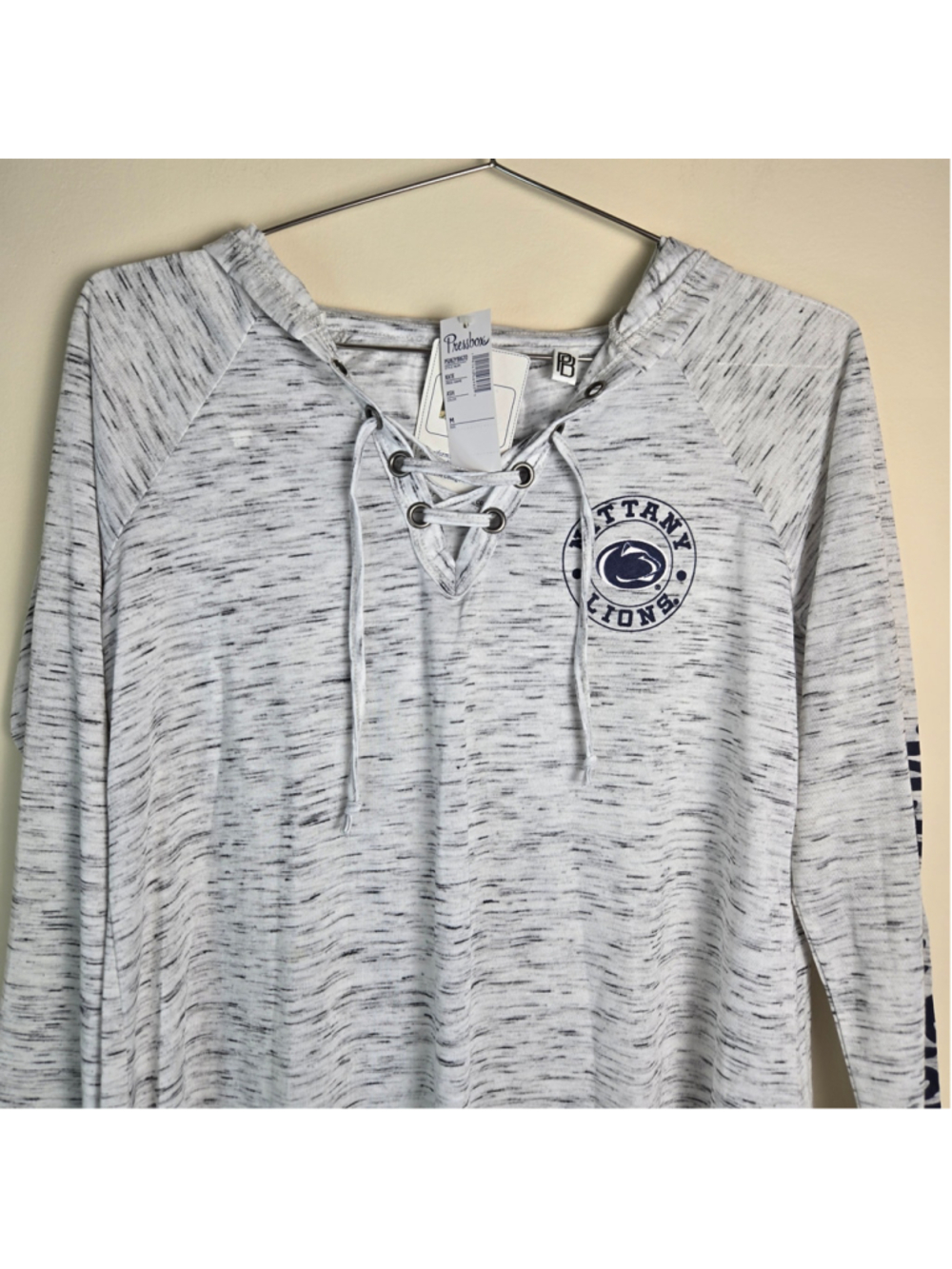 Women's Pressbox Penn State Hoodie Sweatshirt Size M Grey Black - Picture 3 of 8